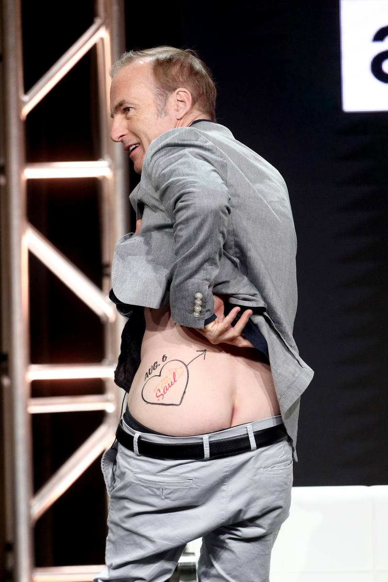 Illustration for article titled Bob Odenkirk celebrates Better Call Saul's fifth-season renewal by showing the TCA press corps his butt